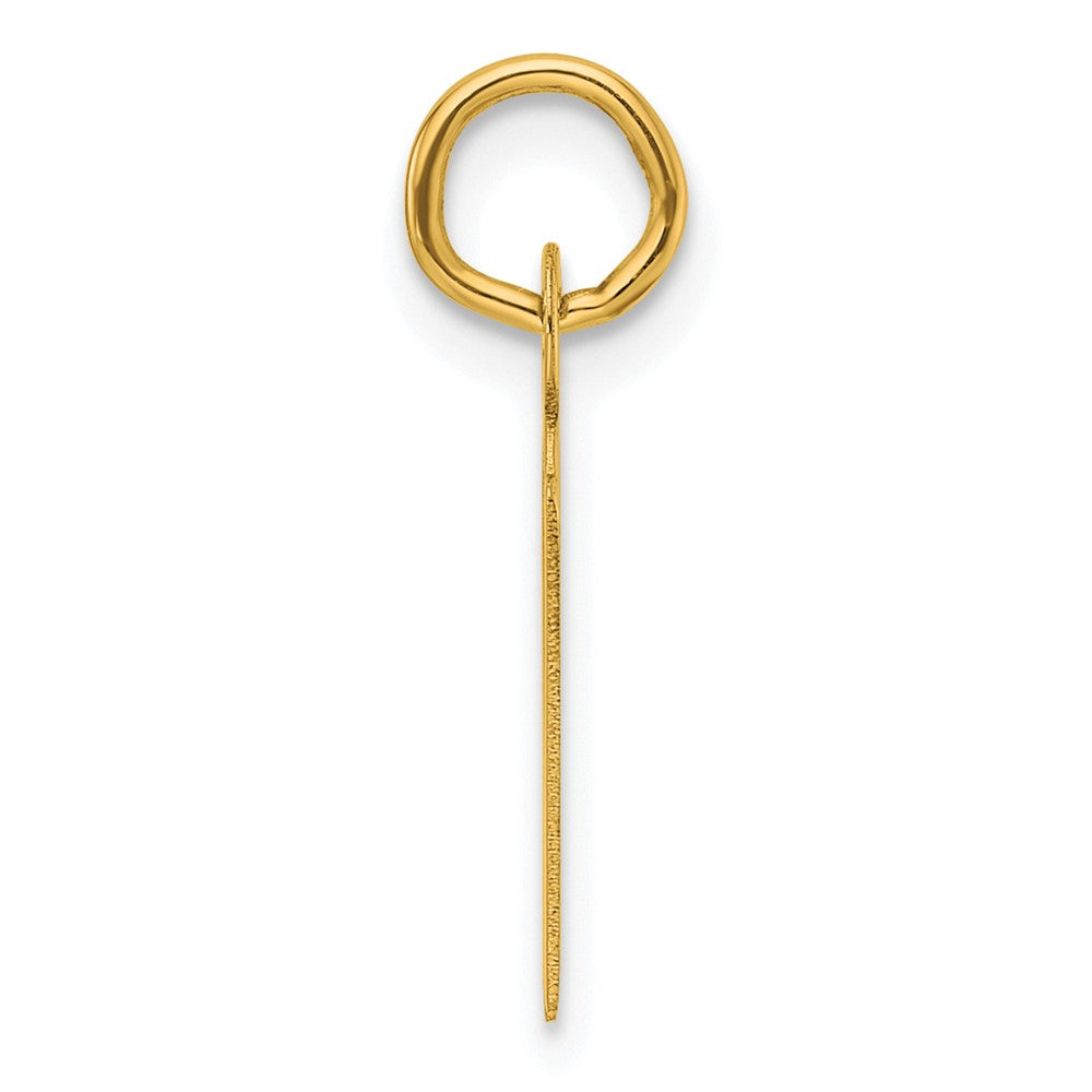 14K Yellow Gold Slanted Block Letter N Initial Charm