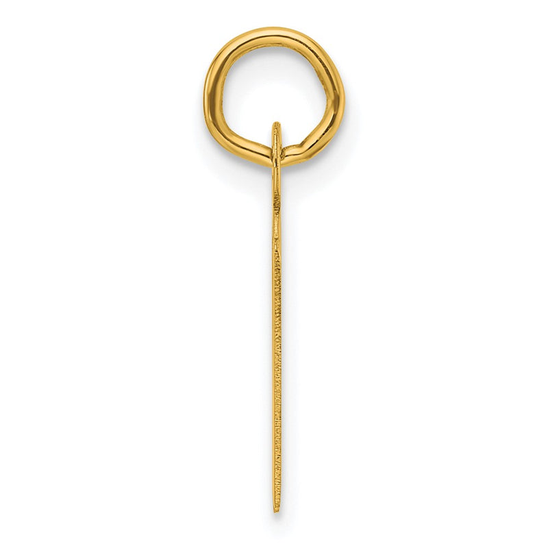 14K Yellow Gold Slanted Block Letter N Initial Charm