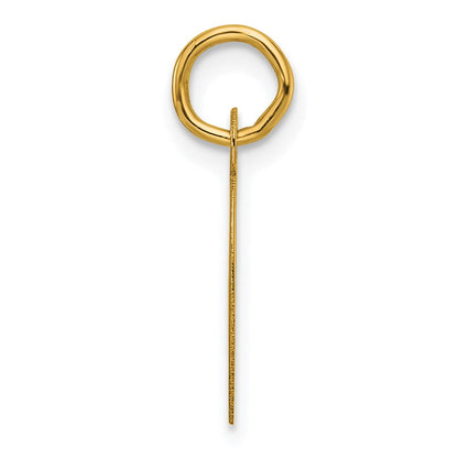 14K Yellow Gold Slanted Block Letter O Initial Charm