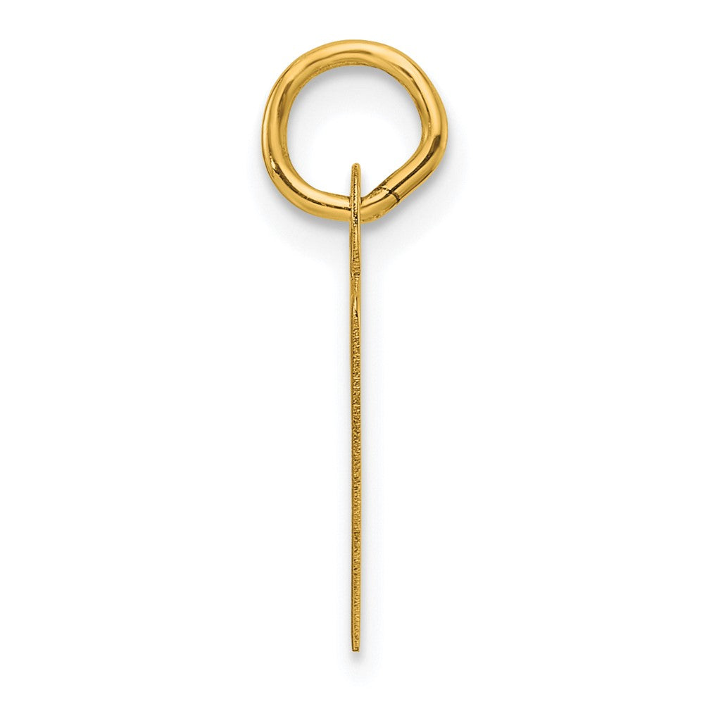 14K Yellow Gold Slanted Block Letter R Initial Charm