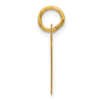14K Yellow Gold Slanted Block Letter R Initial Charm