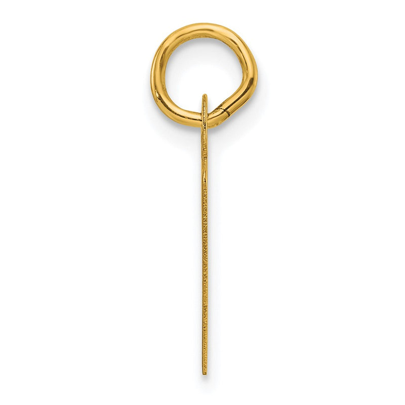 14K Yellow Gold Slanted Block Letter R Initial Charm