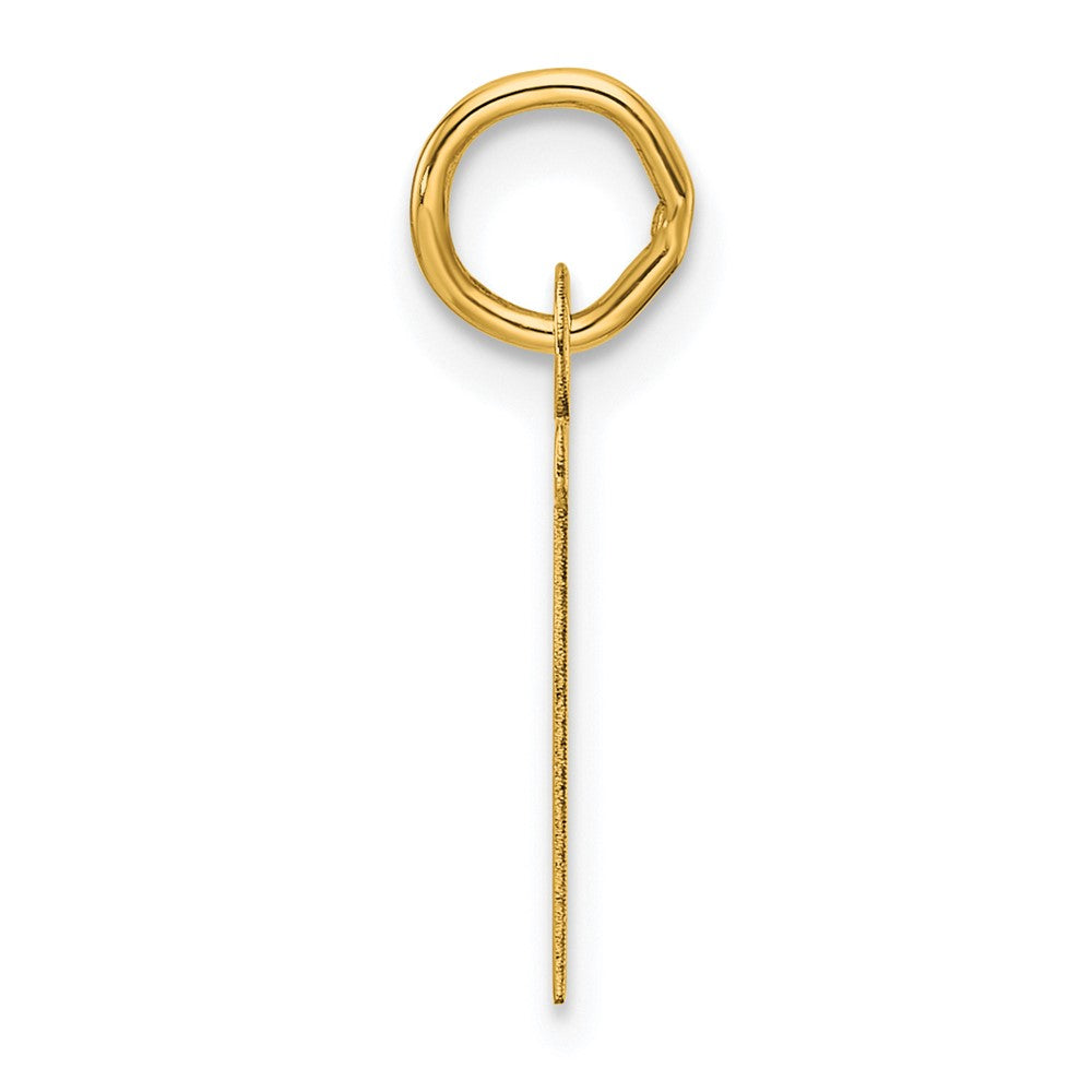 14K Yellow Gold Slanted Block Letter T Initial Charm
