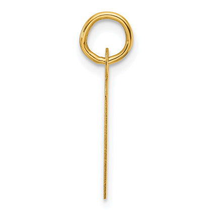 14K Yellow Gold Slanted Block Letter U Initial Charm