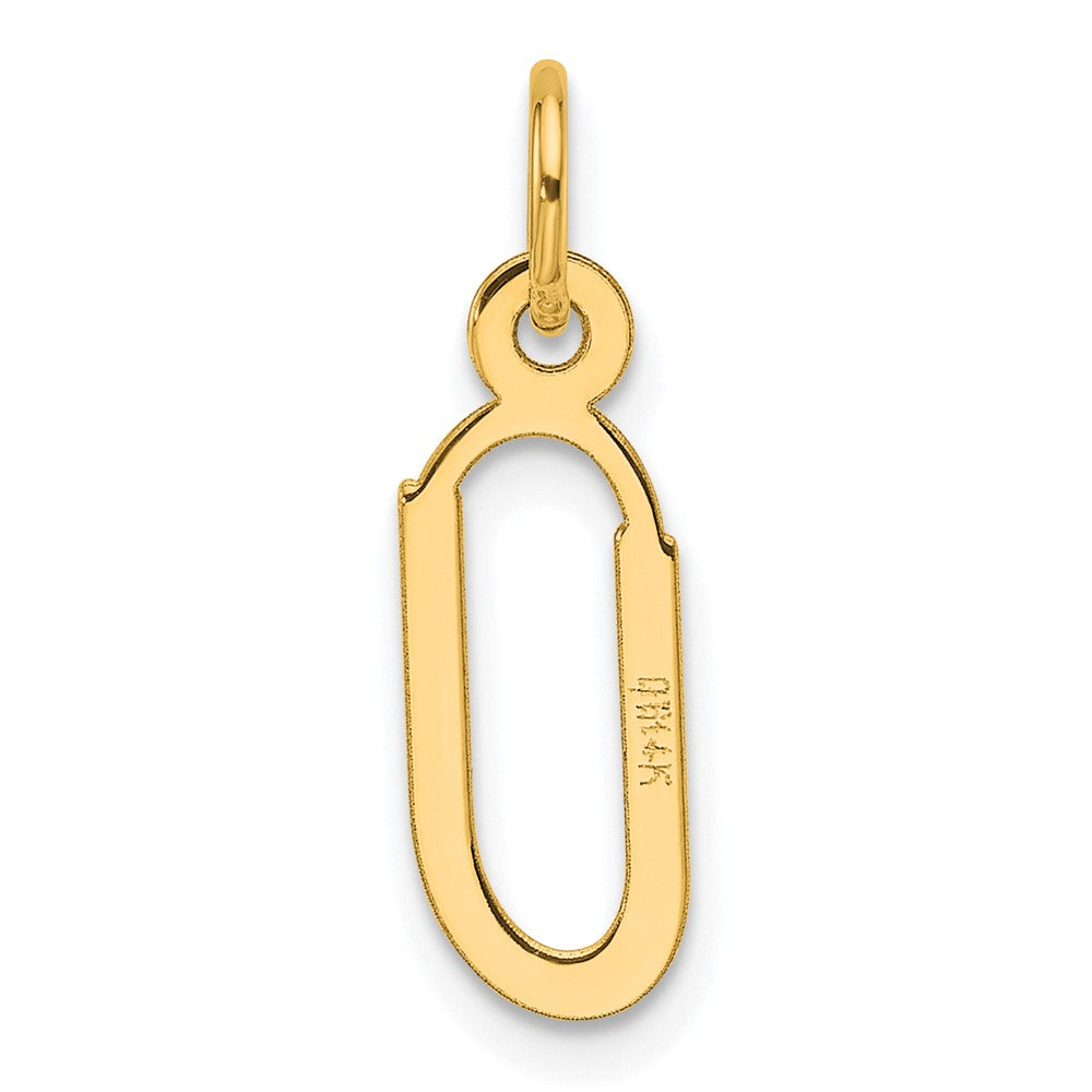 14K Yellow Gold Slanted Block Letter U Initial Charm