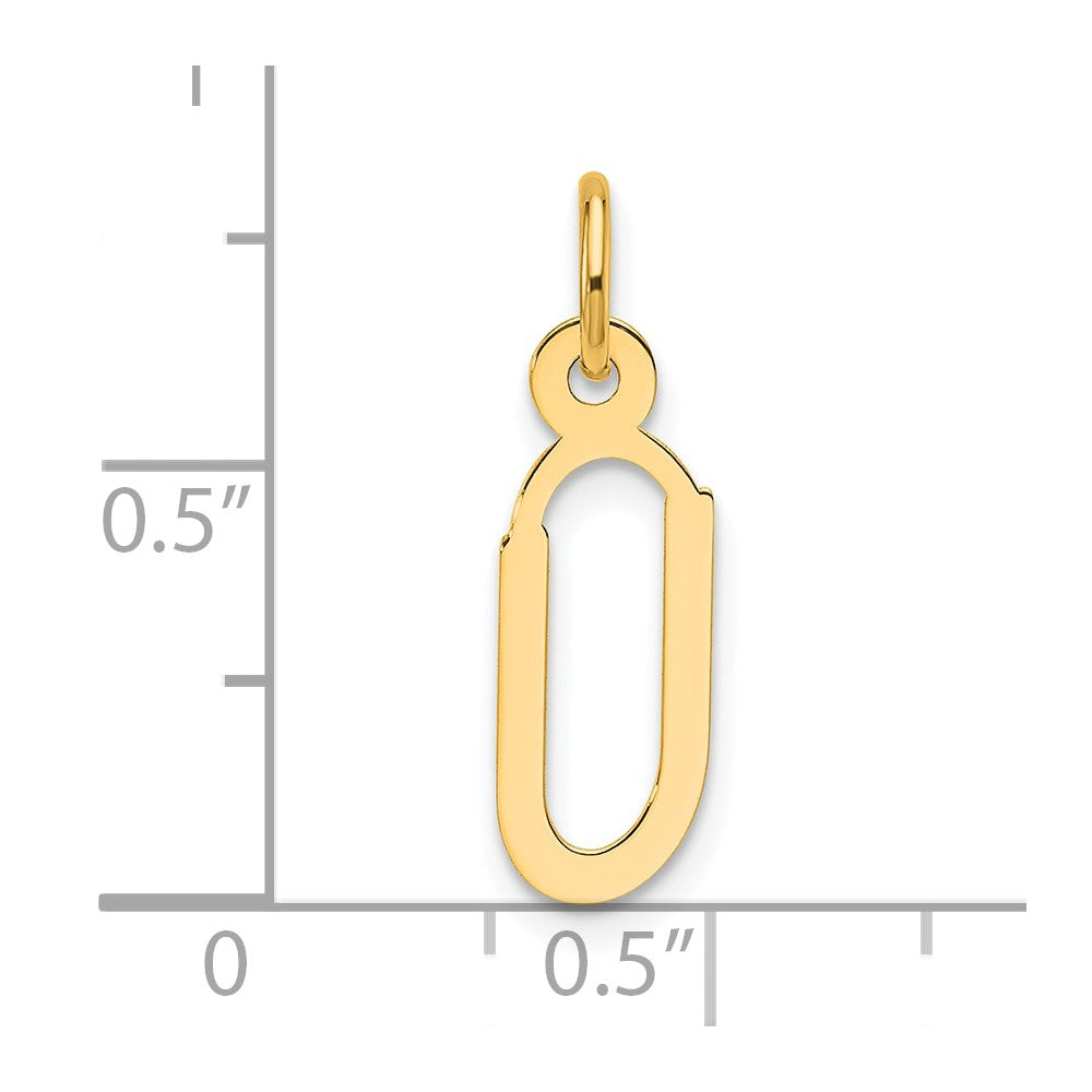 14K Yellow Gold Slanted Block Letter U Initial Charm