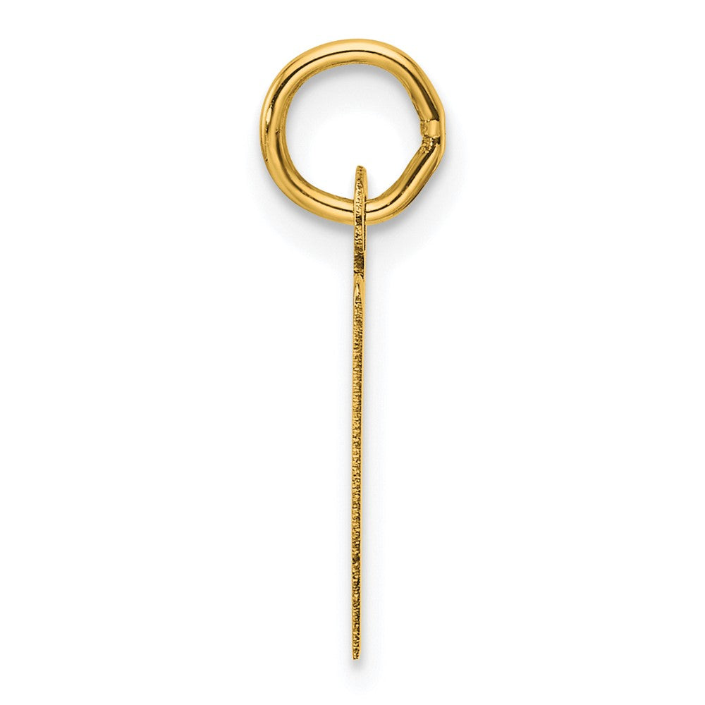 14K Yellow Gold Slanted Block Letter V Initial Charm