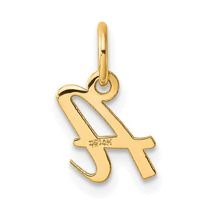 14K Yellow Gold Small Script Letter Initial Charm