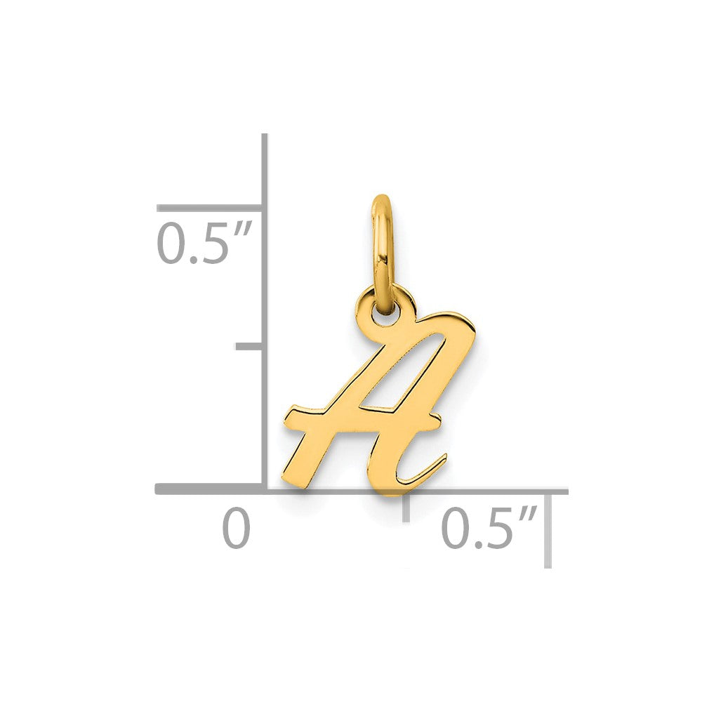 14K Yellow Gold Small Script Letter Initial Charm