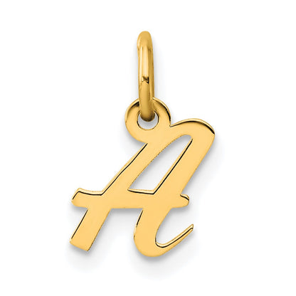 14K Yellow Gold Small Script Letter Initial Charm