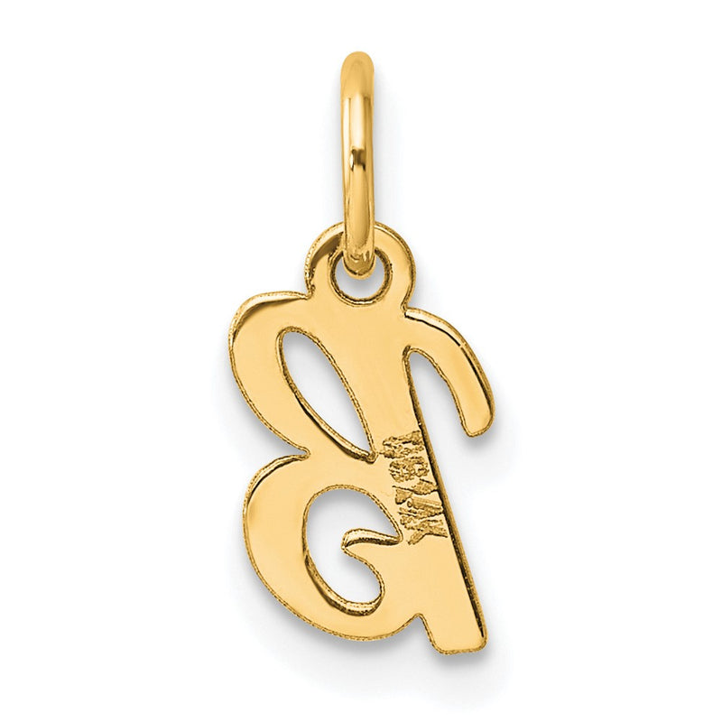 14K Yellow Gold Small Script Letter B Initial Charm