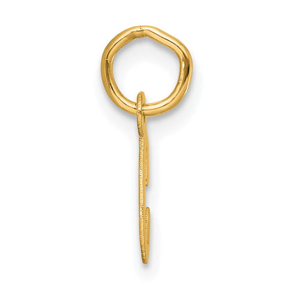 14K Yellow Gold Small Script Letter C Initial Charm