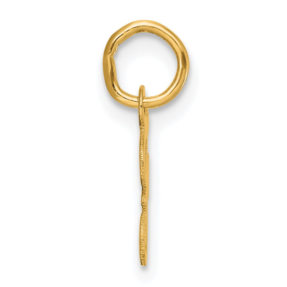 14K Yellow Gold Small Script Letter F Initial Charm