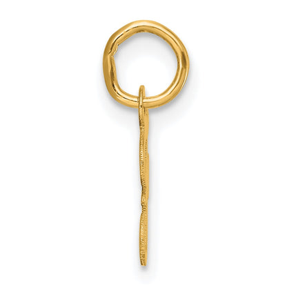 14K Yellow Gold Small Script Letter F Initial Charm
