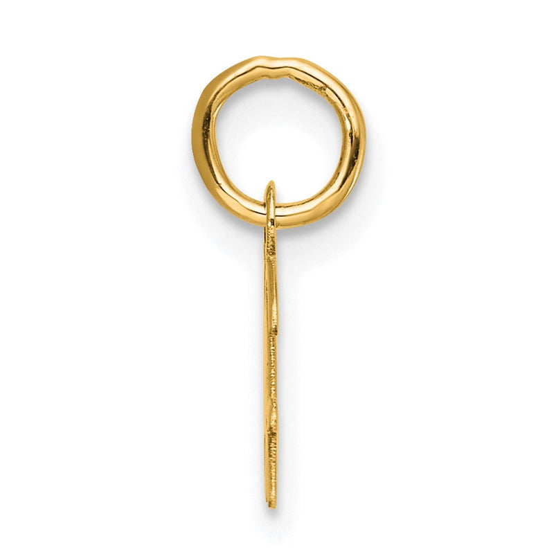 14K Yellow Gold Small Script Letter H Initial Charm