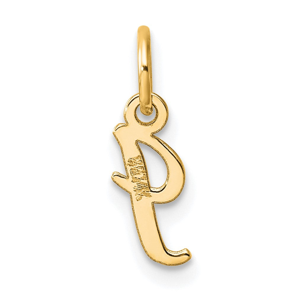 14K Yellow Gold Small Script Letter I Initial Charm