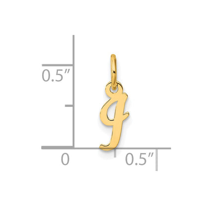 14K Yellow Gold Small Script Letter I Initial Charm