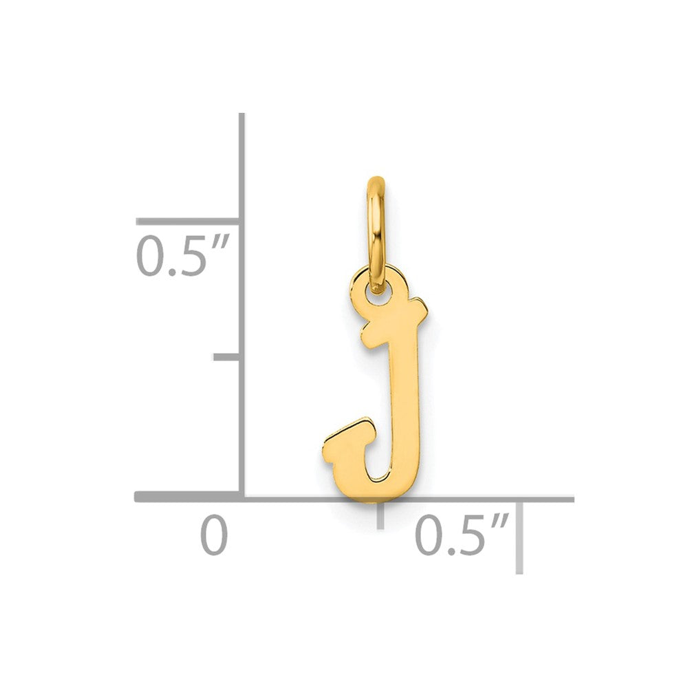 14K Yellow Gold Small Script Letter J Initial Charm