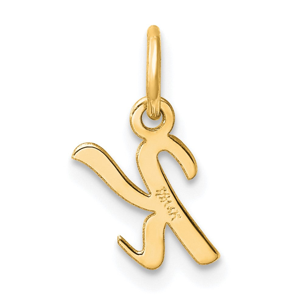 14K Yellow Gold Small Script Letter K Initial Charm