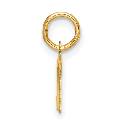14K Yellow Gold Small Script Letter M Initial Charm