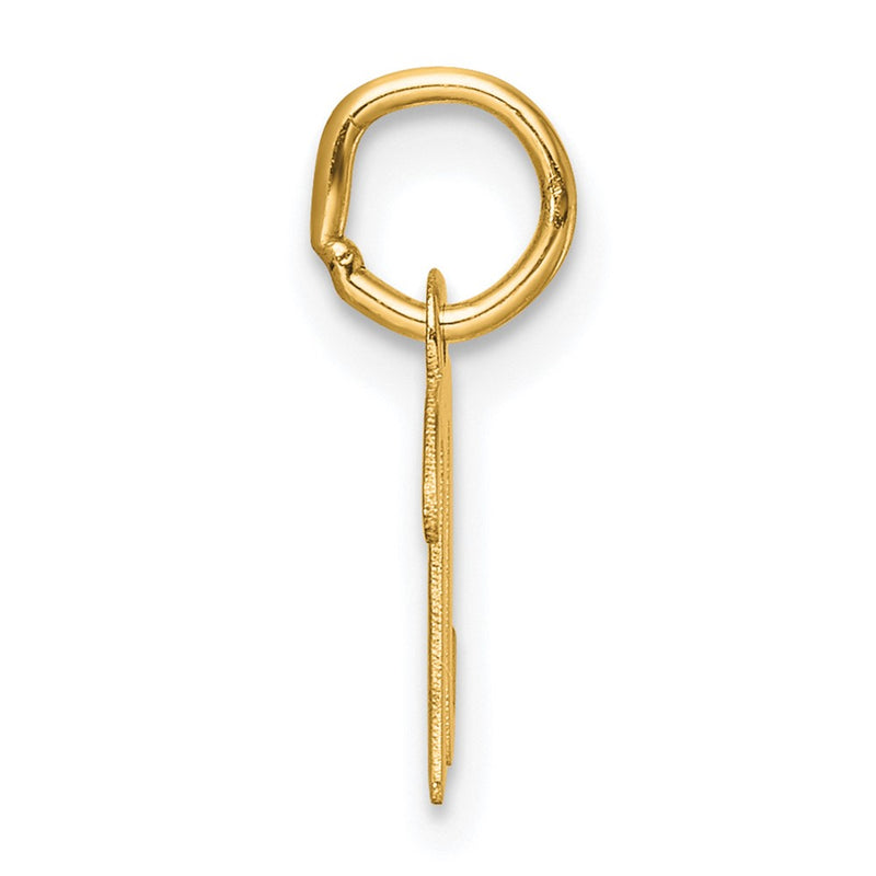 14K Yellow Gold Small Script Letter N Initial Charm