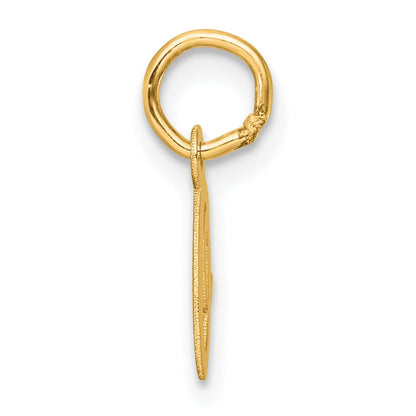 14K Yellow Gold Small Script Letter O Initial Charm