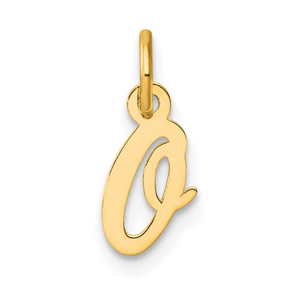 14K Yellow Gold Small Script Letter O Initial Charm