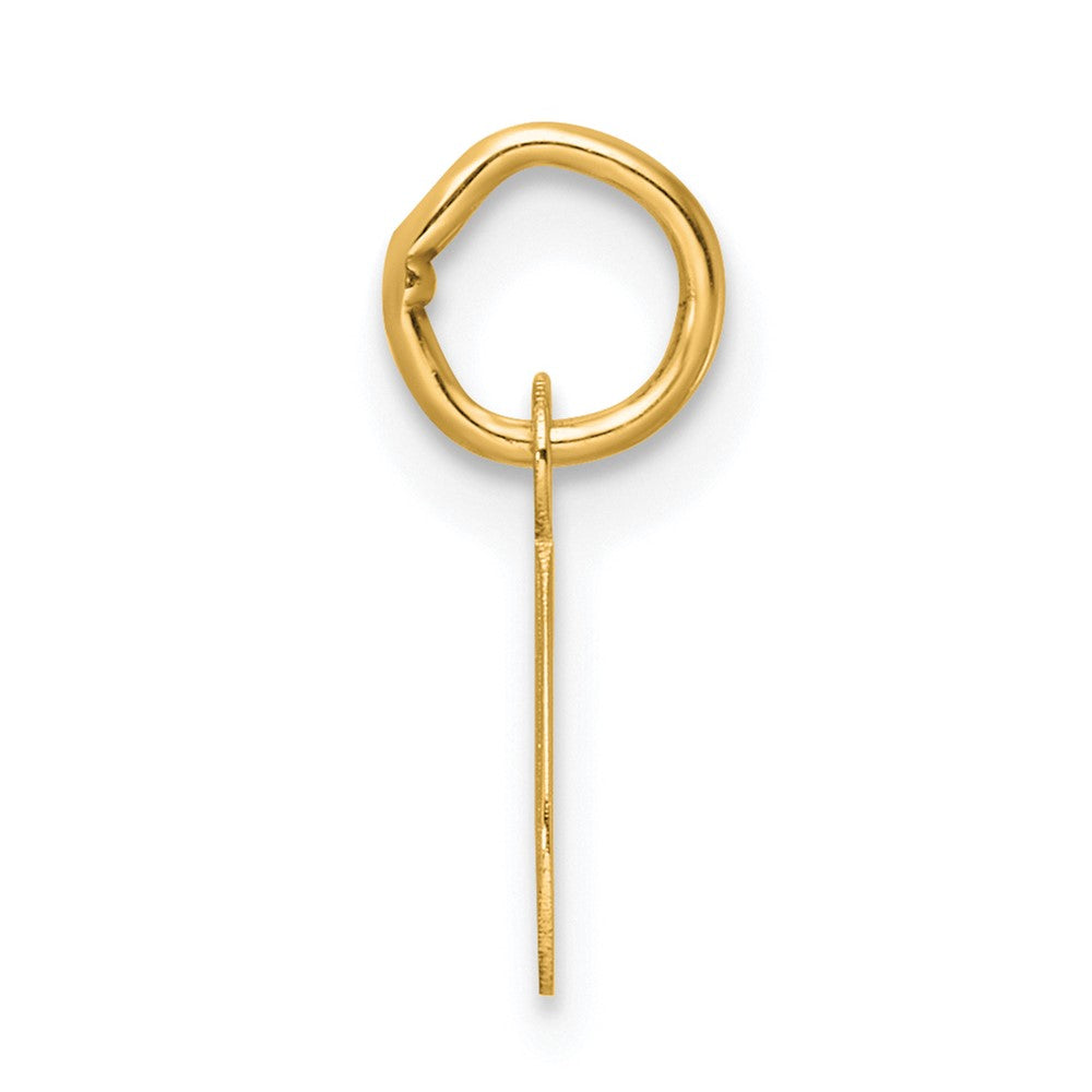 14K Yellow Gold Small Script Letter Q Initial Charm