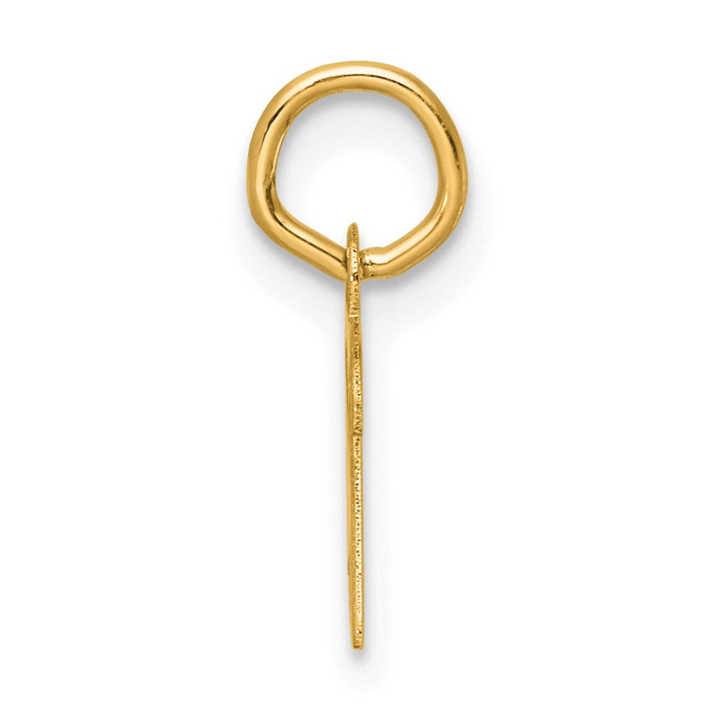 14K Yellow Gold Small Script Letter R Initial Charm