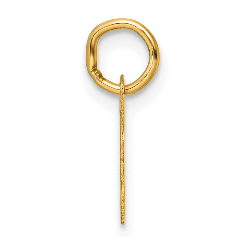 14K Yellow Gold Small Script Letter T Initial Charm