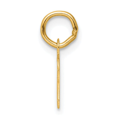 14K Yellow Gold Small Script Letter U Initial Charm