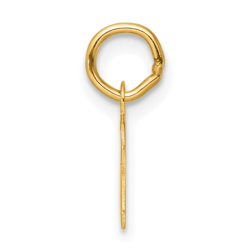 14K Yellow Gold Small Script Letter U Initial Charm