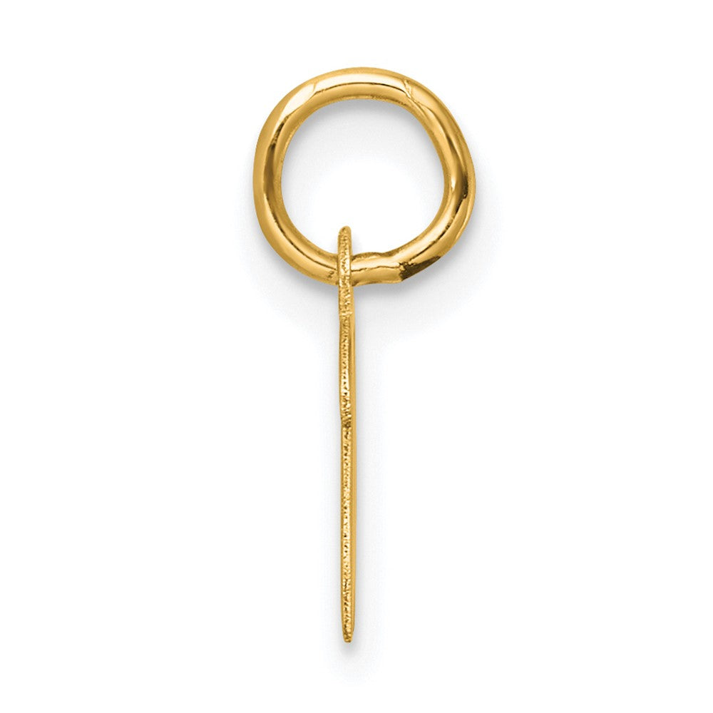14K Yellow Gold Small Script Letter W Initial Charm