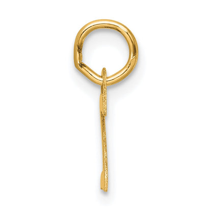 14K Yellow Gold Small Script Letter Z Initial Charm