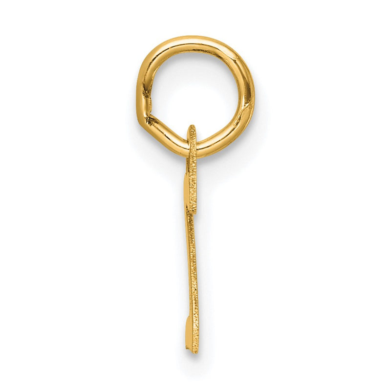 14K Yellow Gold Small Script Letter Z Initial Charm