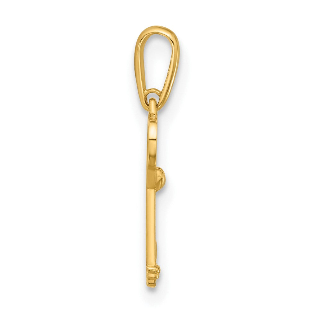 14K Yellow Gold Polished Heart Key Pendant