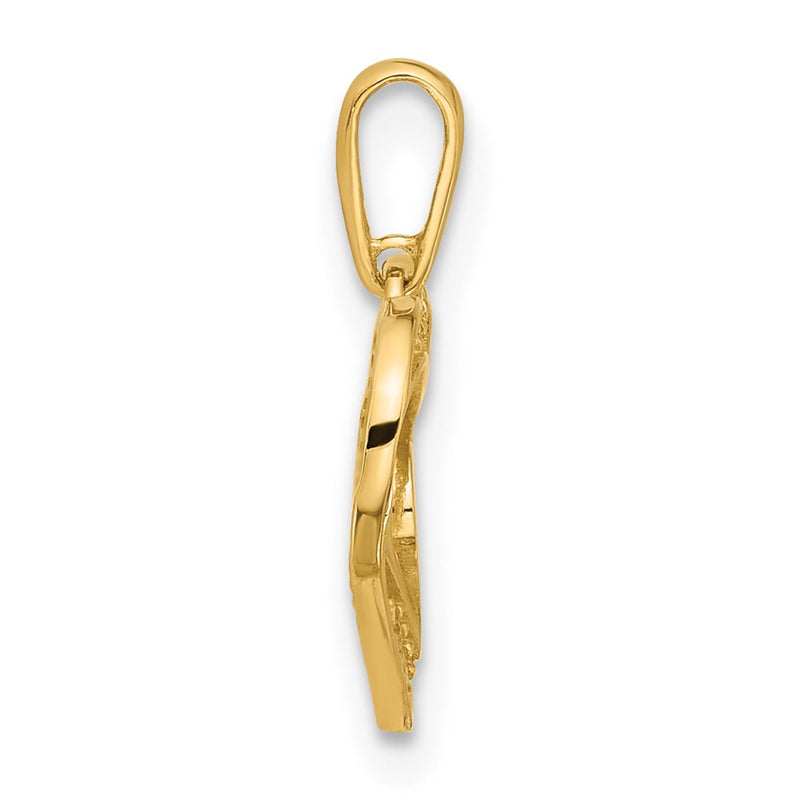 14K Yellow Gold Polished CZ Heart Pendant