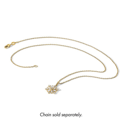 14K Yellow Gold Polished CZ Snowflake Pendant
