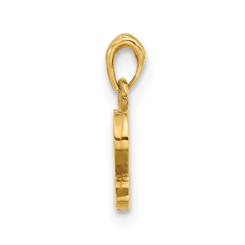 14K Yellow Gold Polished CZ Butterfly Pendant