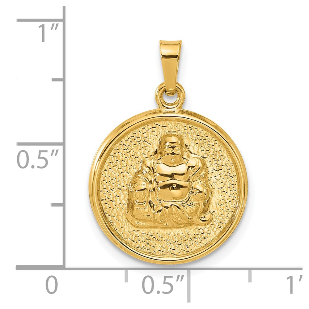 14K Yellow Gold Hollow Buddha Charm