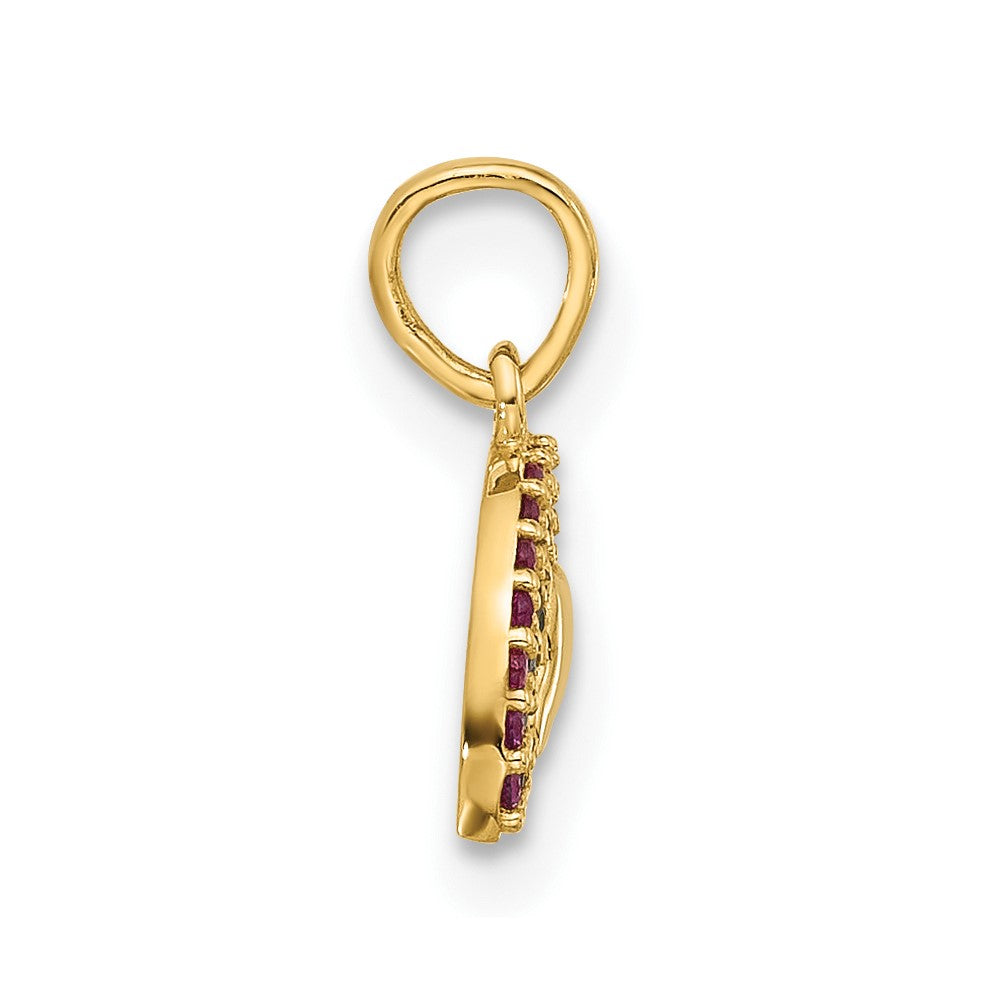 14K Yellow Gold Polished Multi-Color CZ Rainbow Pendant