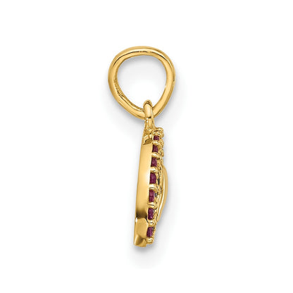 14K Yellow Gold Polished Multi-Color CZ Rainbow Pendant