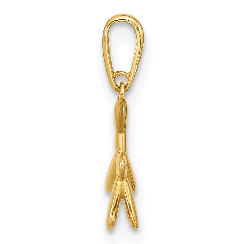 14K Yellow Gold Polished 3D Balloon Puppy Pendant Charm