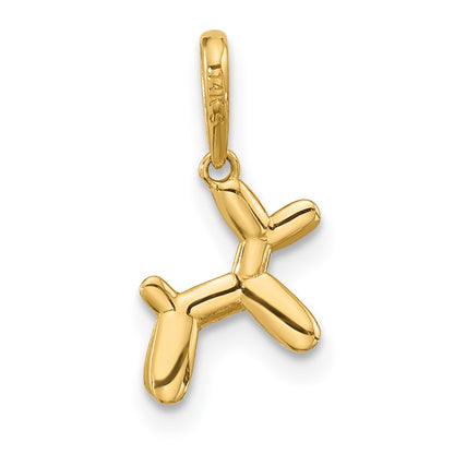 14K Yellow Gold Polished 3D Balloon Puppy Pendant Charm