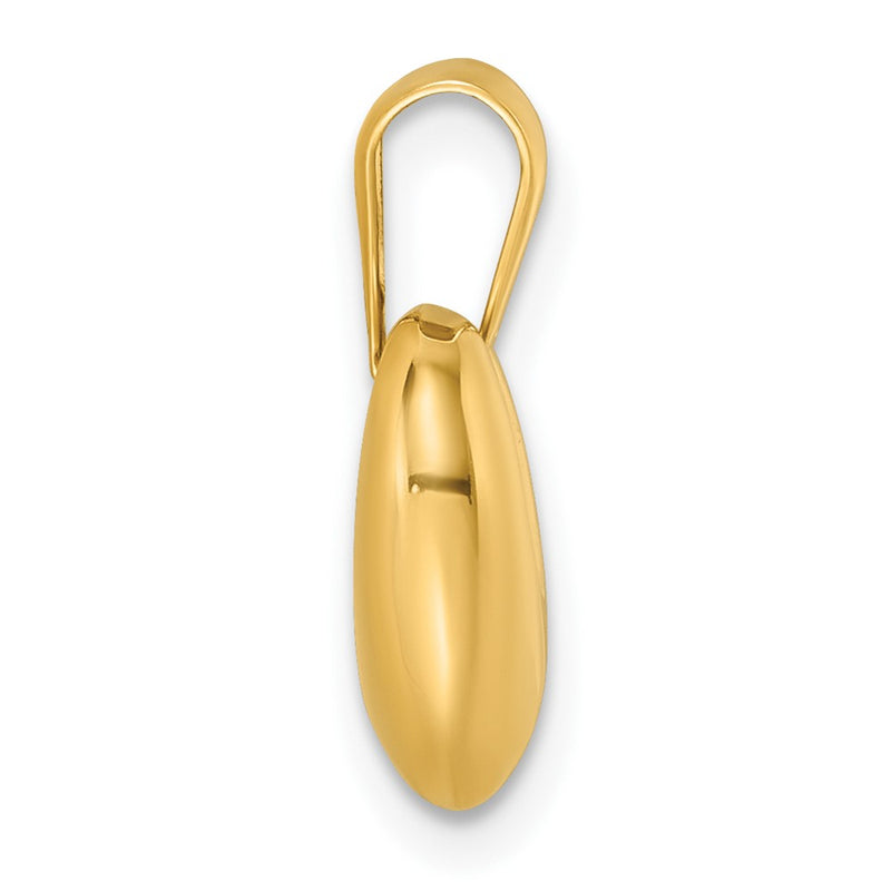 14K Yellow Gold Polished Puffed Heart Pendant