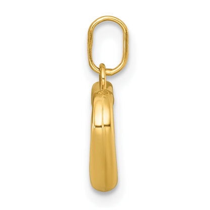 14K Yellow Gold Polished Open Heart Charm Pendant