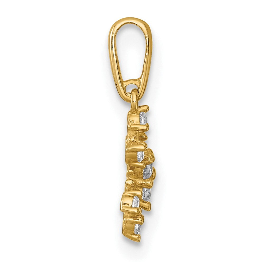 14K Yellow Gold Polished CZ Snowflake Pendant