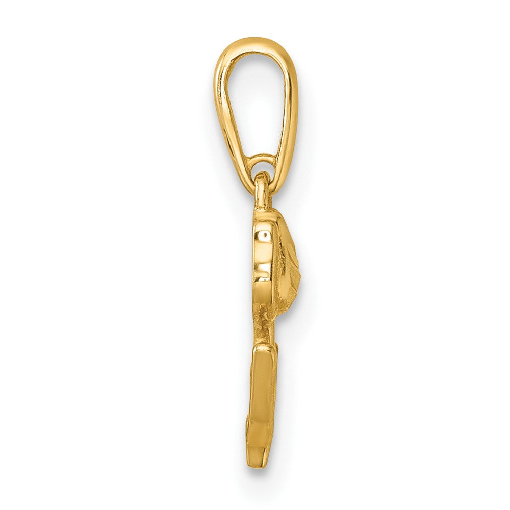 14K Yellow Gold Polished and Diamond-Cut Tulip Pendant