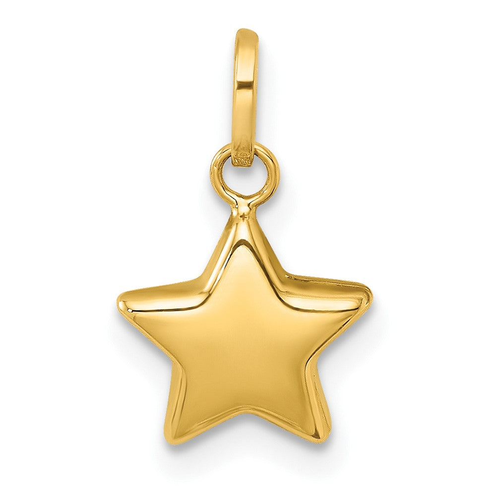 14K Yellow Gold Polished 3D Star Charm Pendant
