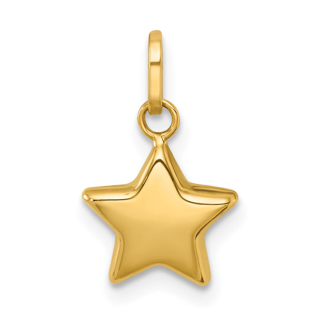 14K Yellow Gold Polished 3D Star Charm Pendant